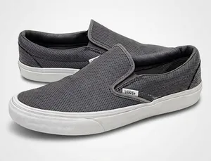 Vans Classic Grey Perf Leather Slip-On in Smoked Pearl Unisex Women’s Size 9.5 thumbnail 1