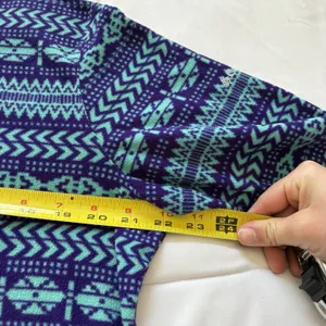 Columbia Womens XL Blue Fair Isle‎ 1/4 Zip Fleece Pullover Long Sleeve Retro Y2K thumbnail 4