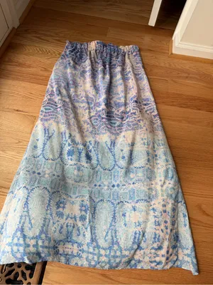 Maeve Anthropologie 100% Silk Paisley Maxi Skirt Double Slit Size Small thumbnail 10