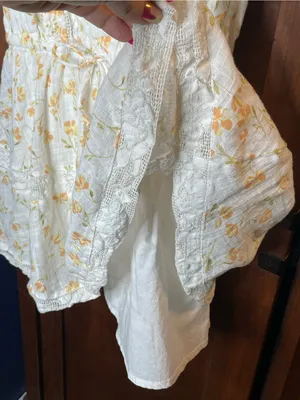 Sabo Skirt Womens Floral Mini Dress Small Ivory Lace Puff Sleeve Cottagecore Boh thumbnail 3