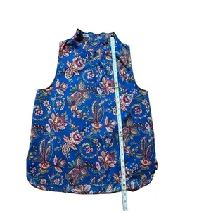 J. Crew‎ Liberty Floral Belle Ruffle Neck Top in Flora Belle Blue Multi Sz 6 thumbnail 9