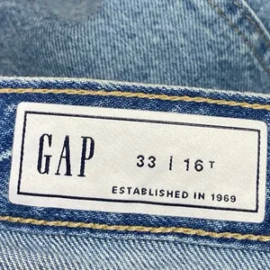 GAP Women's Blue High Waist Distressed Cut-Off Bermuda Denim Shorts 33/16 Tall thumbnail 4