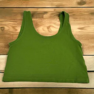 5/$35 PacSun Womens Tank Top Sz M Contour Easy‎ Sculpting Green Cropped Crop thumbnail 4