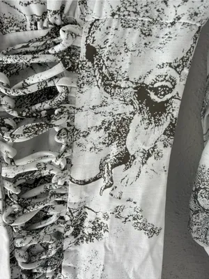 NWT Commense Sage-Print Corset-Detail Long Sleeve Mini Dress thumbnail 5