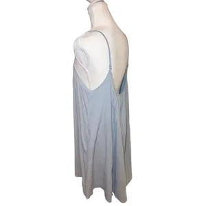 Wishlist Blue Gauze Swing Dress L Strappy Low Back Pockets Flowy thumbnail 8