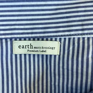 Earth Music & Ecology Striped Blue Womens Top thumbnail 4