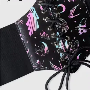 Black Corset with Ghost and Witch Print thumbnail 5