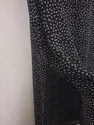 Women's Black Sheer Ditsy Floral Maxi Dress Whimsigoth Dark Romantic Grunge thumbnail 6