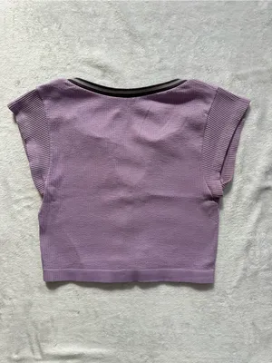 Out From Under Go For Gold Seamless Top Purple Size M/L Urban Outfitters Ribbed thumbnail 8