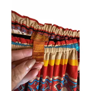 SCULLY Serape Red Aztec Peasant Dress - Size M thumbnail 7