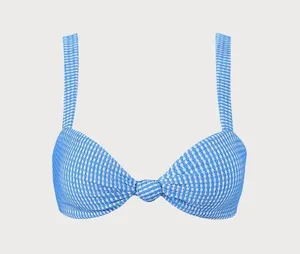BERLOOK Blue Textured Striped Knot TOP ONLY 10 thumbnail 5