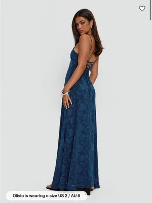 Princess Polly South of France Maxi Dress Navy thumbnail 2