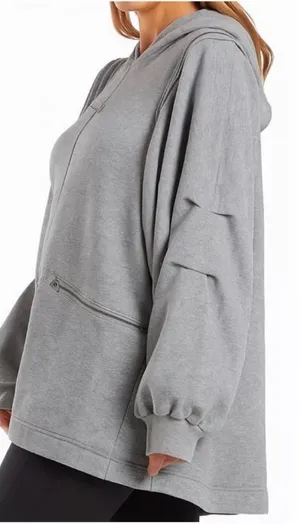 1057 free People Movement Close Call Gray Oversized Hoodie Small new thumbnail 1