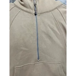 Lululemon Scuba Oversized Half Zip Hoodie Trench Tan Cotton Blend Women’s XS/S thumbnail 2