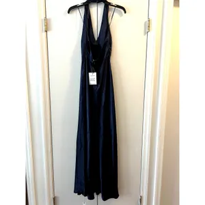 Reformation Daniela Silk Maxi Dress Navy Blue size 4 C0 thumbnail 6