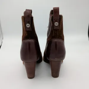 UGG Olivia Chelsea Heeled Boots Women Brown Suede Leather‎ Ankle 8.5 5597 thumbnail 5