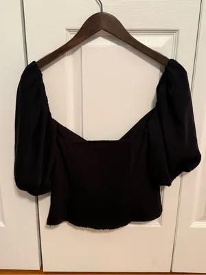 Aritzia Wilfred Novella Short Sleeve Blouse in Black thumbnail 3