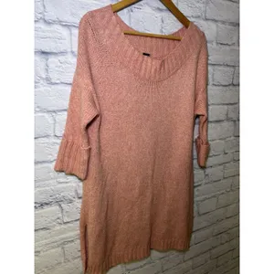 Free People Orange Pink Oversized Dolman Sweater Chunky Knit Top XS thumbnail 5