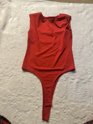 Wearever BodysuitWomen’s Size M Red Casual Dressy Summer Made In USA thumbnail 9