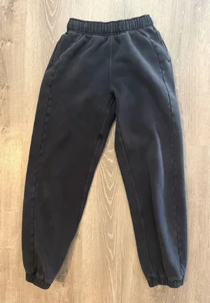 Lululemon XXS Scuba Mid Rise Oversized Black Elastic Waist Sweatpants Joggers thumbnail 1