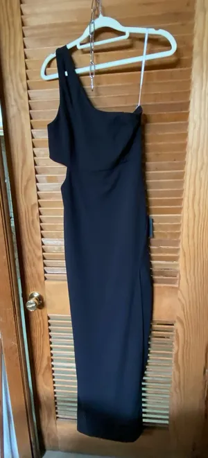 Lulus Medium One-Shoulder Cut-Out Black Maxi Dress thumbnail 2