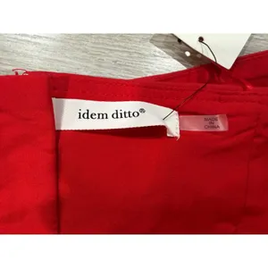 Idem Ditto Red Strapless Corset Top Pink Ric Rac Trim Zip Back Size L thumbnail 8