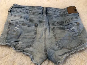 American Eagle Distressed Lace Pocket Jean Shorts thumbnail 4