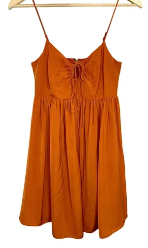Abercrombie & Fitch Orange Lace Up V-Neck Sleeveless Mini Dress Womens Size S thumbnail 1