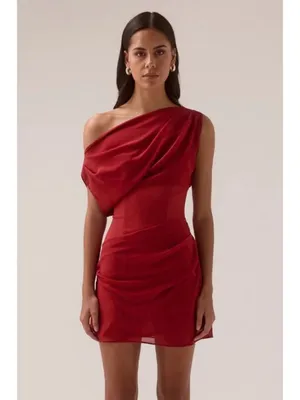 SOVERE Ada Mini Dress in Spiced Apple XSmall New Womens Off the Shoulder thumbnail 13