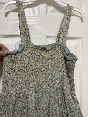 *Sim & Sam Sage Green Smocked Sleeveless Ditsy Floral Maxi Dress thumbnail 5