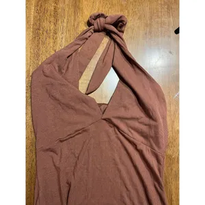 See You Monday Elegant Terracotta Halter Maxi Dress Ribbed Knit‎ Summer Beach Boho Chic F59 thumbnail 10