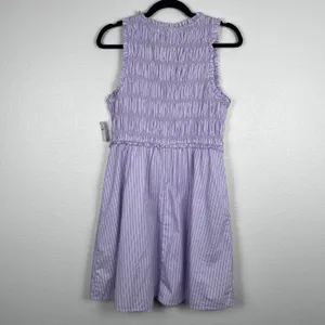 Old Navy Womens‎ Fit & Flare Smocked Bodice Mini Dress Purple Striped M NWT thumbnail 6