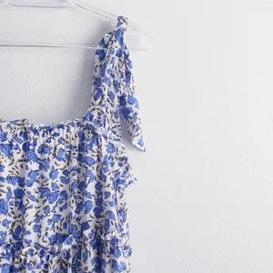 Floral Mini Lined Ruffle Beach Dress thumbnail 4