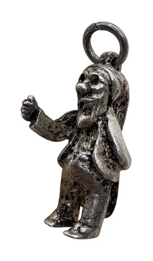 Vintage Sterling Silver 925 Gnome Dwarf Fantasy Charm Pendant thumbnail 1