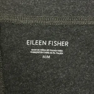 EILEEN FISHER Sz M Charcoal Heather‎ Knit Yoga Pants Lounge Straight Leg Comfy thumbnail 4