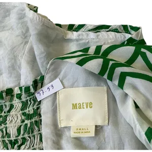 Maeve Green & White Shirt Women Top Size Small | 57-53 thumbnail 4
