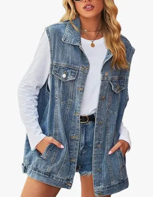 Denim Vest Oversized Blue thumbnail 1