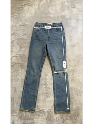 Women's Abercrombie & Fitch Blue 90s Straight Leg Jeans Size 26 thumbnail 4