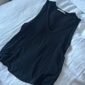 Free People Black Flowy Ribbed‎ Tank thumbnail 1