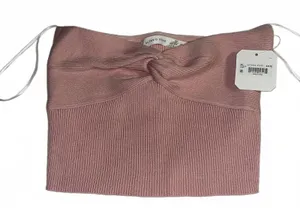 NWT Altar'd State Blush Pink Ribbed Knit Twist Front Crop Top Size Womans Small thumbnail 1