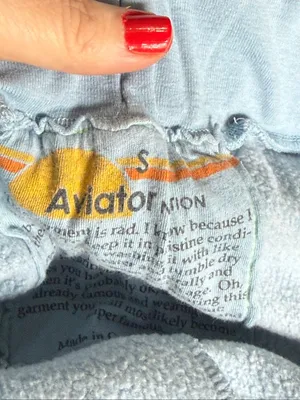 light blue Aviator Nation sweatpants featuring side striping Small soft warm thumbnail 4