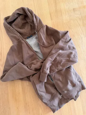 Brandy Melville Brown Hoodie Zip-Up thumbnail 1