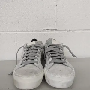 NEW P448 Thea White Leather Suede Sneaker Logo EUR 37 6.5-7 low top shoe sparkly thumbnail 5