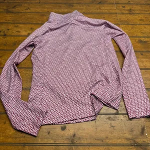 Lady Hagen Womens Geometric Print Quarter Zip Long Top XS Burgundy White‎ Golf thumbnail 4