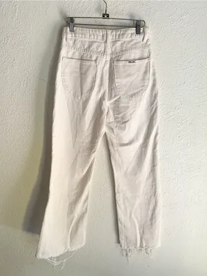 Rolla’s Eastcoast Crop Flare High Rise Salt Wash Sz 27 Off White thumbnail 6
