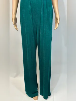 NWT Main Strip Teal Sleeveless V-Neck large Jumpsuit thumbnail 4