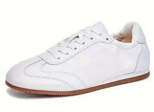 Split Cow Leather Sneakers Flat Trainers Flat shoes Round Toe Runners Casual thumbnail 1