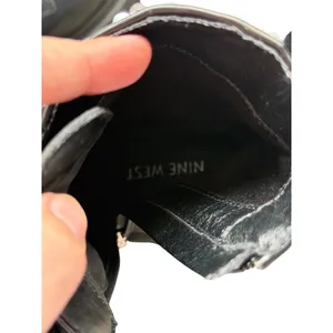 Nine West Black Sequin Combat Boots Lug Sole Lace Up Platform Boots 8M NEW thumbnail 8