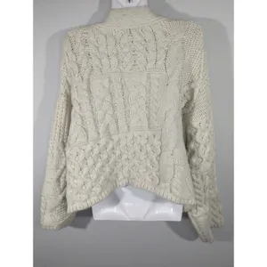 Zara Wool Blend Chunky Cream Button Down Oversized Cozy Cardigan Women's‎ Medium thumbnail 5
