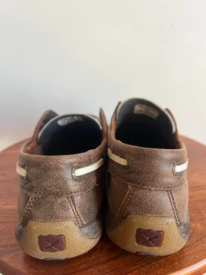 Tony Lama TLC Brown and Tan Striped Slip-On Loafers with flag size8 thumbnail 6